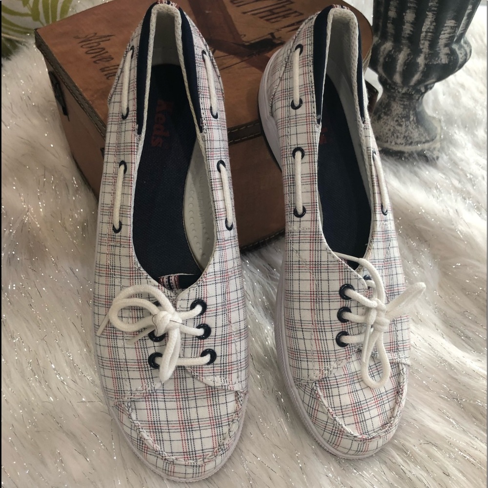 Keds check tied classic preppy nautical deck boat